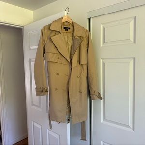 Halogen Double Breasted Trench Coat with Removable Hood